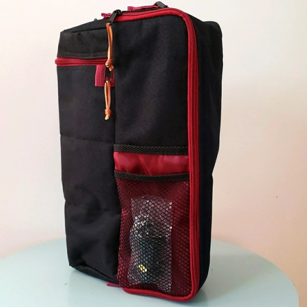 Insulated Wine Tote with 2 Wine Glasses, Napkins, Corkscrew